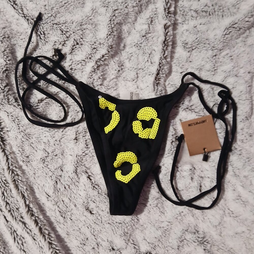 Asos Candy Pants Women's Sequin Animal Print Bikini Bottom NWT  SZ 2